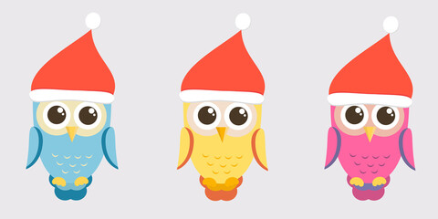 cute cartoon owl isolated on white background