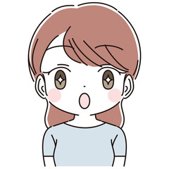 感動している女性　上半身アップ