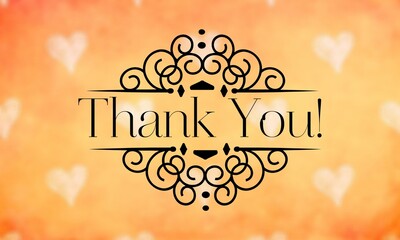 Naklejka premium Thank You Card. Hand Written Lettering for Title, Heading, Photo Overlay, Wedding Invitation, Thank You Message.
