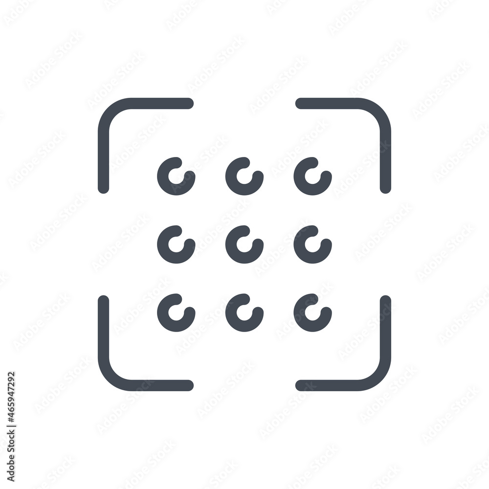 Poster password scan line icon. enter password vector outline sign.