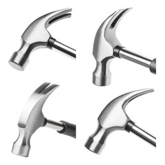 Collection of hammers, isolated on white background
