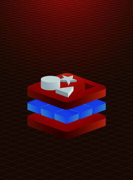 Redis database in 3D effect 