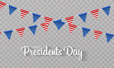 Happy Presidents Day USA flags . Vector