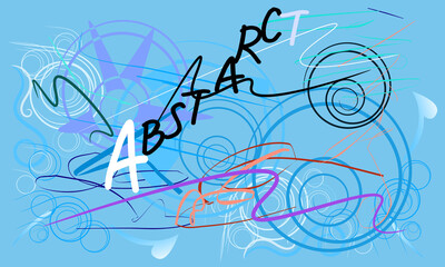 text and abstract background line. brush stroke