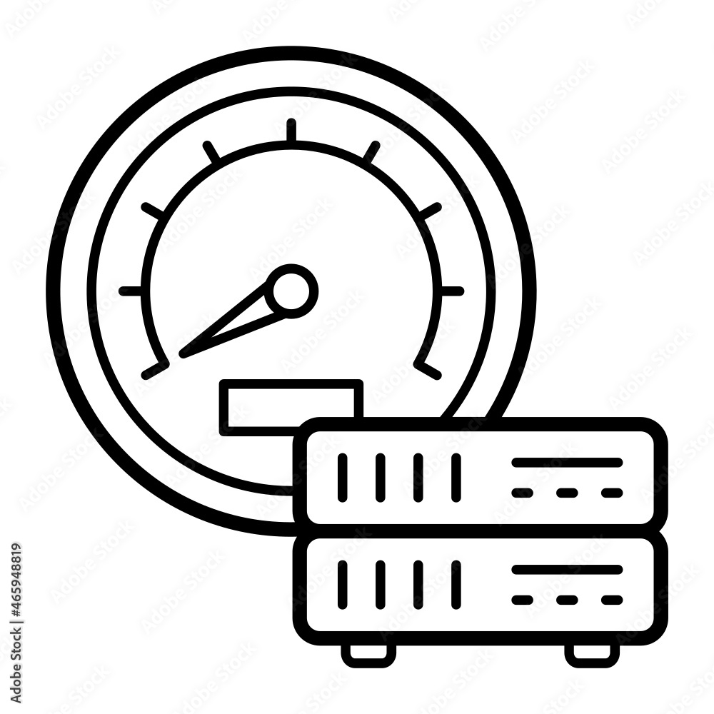 Aufkleber server performance measurement concept, peak response time vector icon design, big data symbol, busi