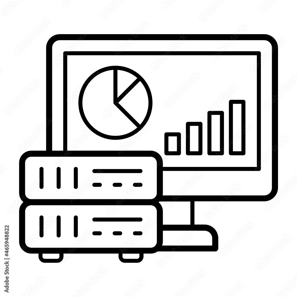 Aufkleber manage petabytes concept, server optimization and analysis vector icon design, big data symbol, busi