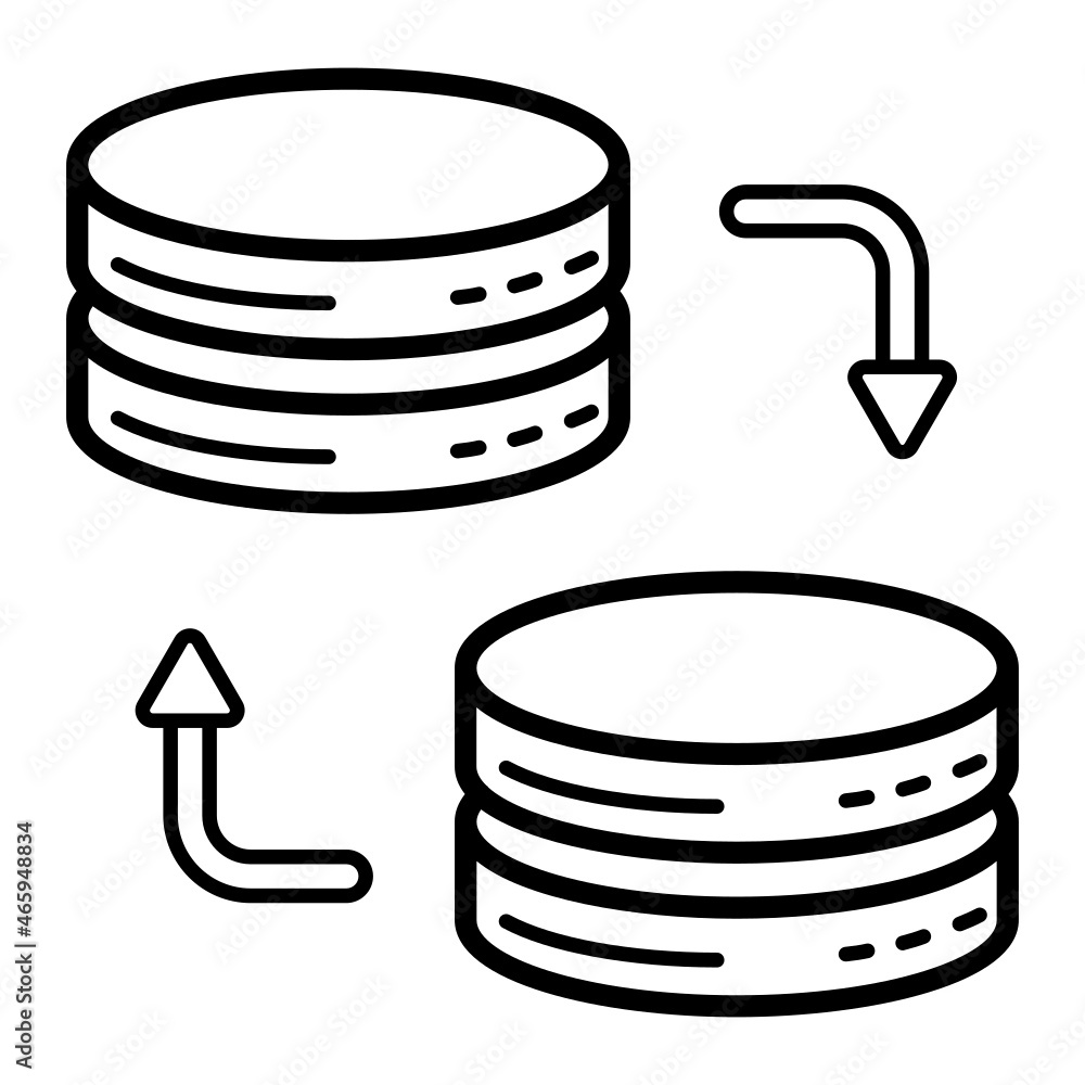 Aufkleber database active passive replication concept, virtual synchrony vector icon design, big data symbol, 