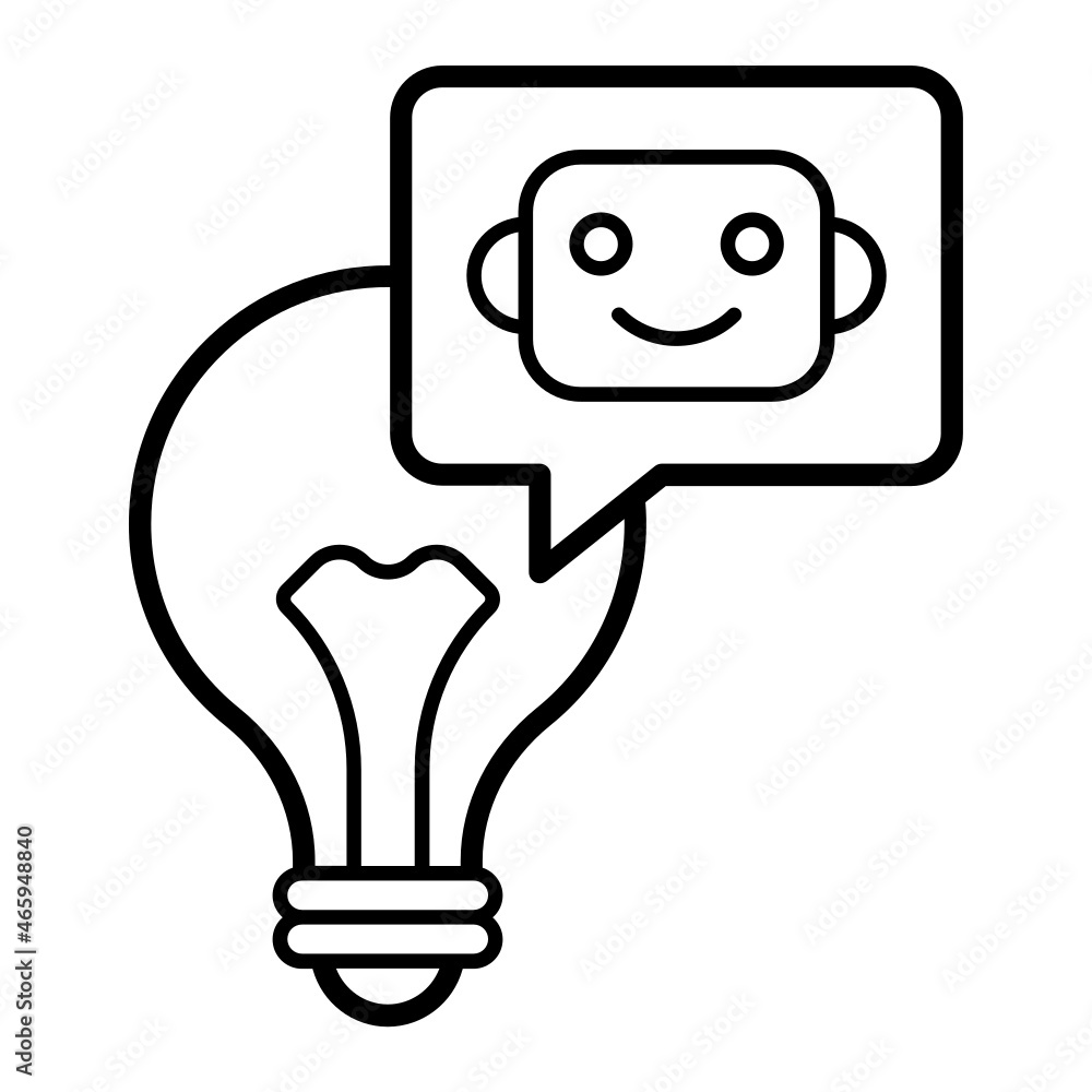Aufkleber robot learning concept, adaptive control vector icon design, big data symbol, business intelligence 