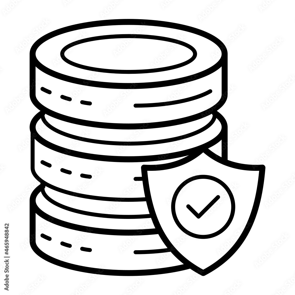 Aufkleber data insurance concept, db security vector icon design, big data symbol, business intelligence sign,