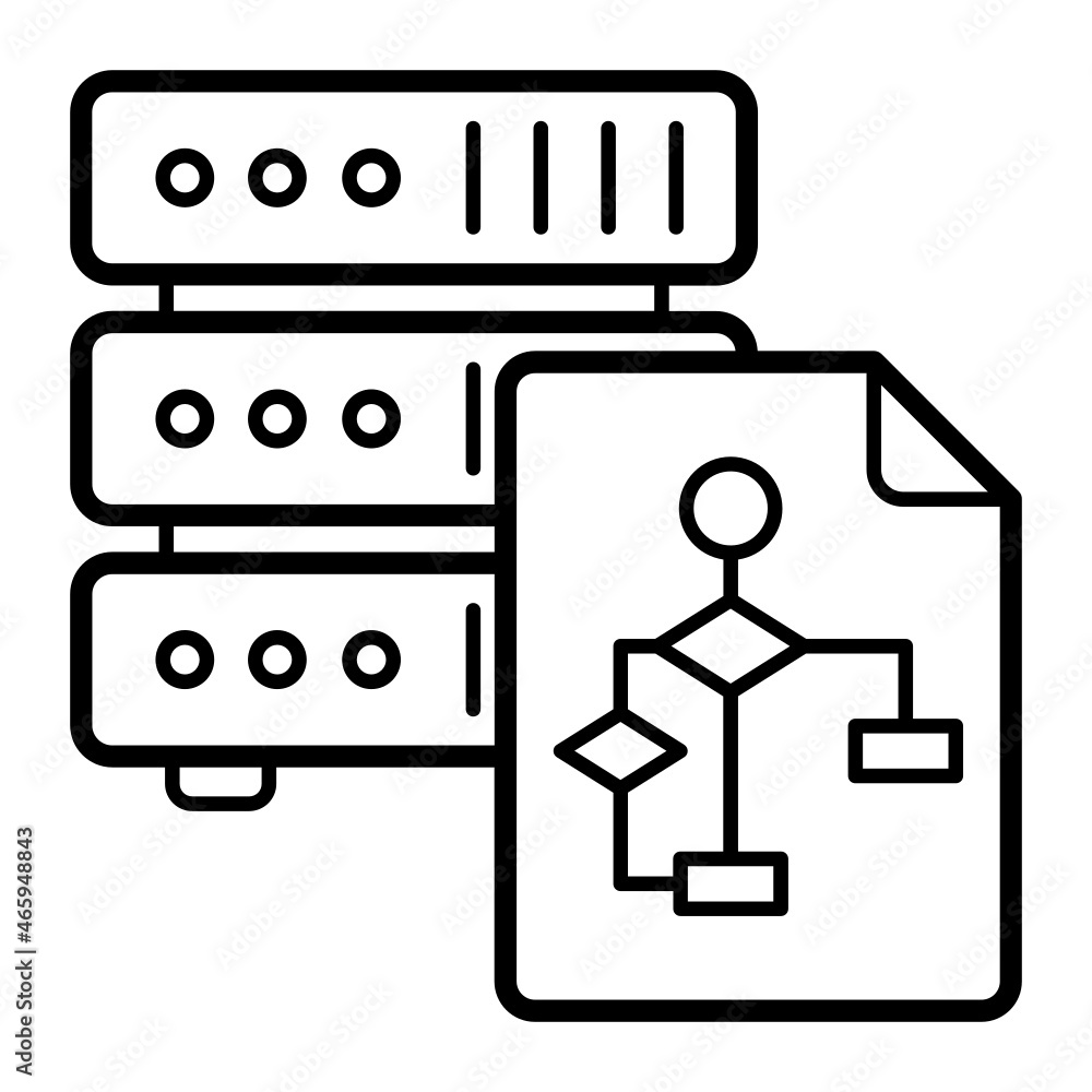 Aufkleber entity relationship model concept, rdbms vector icon design, big data symbol, business intelligence 