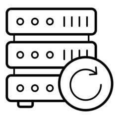 relational databases backup and restore Concept, Implicit Management Vector Icon Design, Big data Symbol, Business intelligence Sign,Web hosting and Data Center Stock Illustration