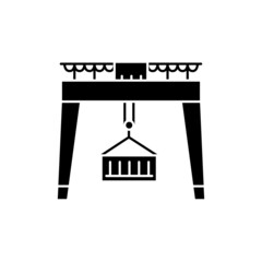 Crane for warehouse olor line icon. Pictogram for web page, mobile app
