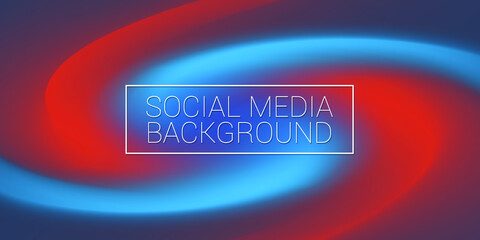 Social Media Vector Illustration Background. Red and Blue Technology Dynamic Design Banner.