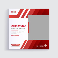 Merry Christmas special sale Instagram and social media post banner template