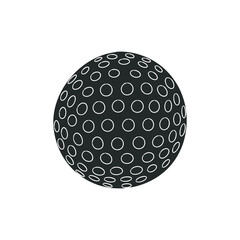 Golf Ball Icon Silhouette Illustration. Sphere Game Vector Graphic Pictogram Symbol Clip Art. Doodle Sketch Black Sign.
