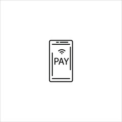 contactless payment, new technology icon vector illustration