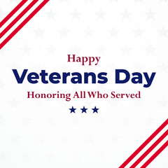 Obraz premium veterans day November 11th modern creative banner, sign, design concept, social media post with text, starts and an american flag