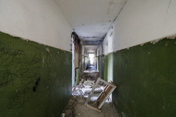 The abandoned buildings in Orbita ghost-town, Ukraine © castenoid