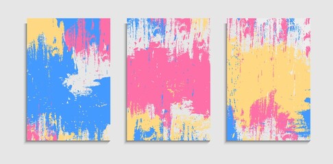 Set Of Abstract Soft Colorful Splatter Paint Background Design, Can Be Used For Banner, Wallpaper, Frame Or Cover