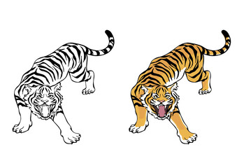 2022年 寅年 年賀状 虎　トラ 令和四年