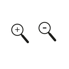 Magnifying glass icon set. magnifier or loupe sign isolated on transparent background, Search symbol. Vector illustration