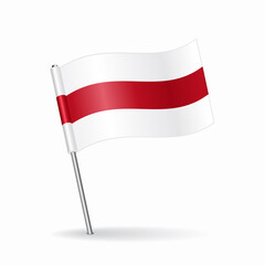 Belarusian flag map pointer layout. Vector illustration.