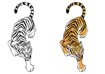 2022年 寅年 年賀状 虎　トラ 令和四年