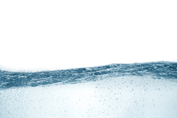 the side view of the water surface isolated on white for a nature background collection. abstract liquid nature texture.