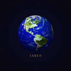 Earth in space vector.Elements of this vector furnished by NASA