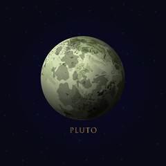 Pluto in space vector.Elements of this vector furnished by NASA
