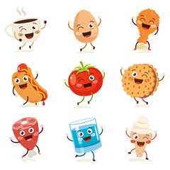 Set Of Various Delicious Foods