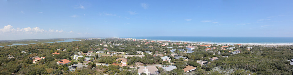 Fototapeta na wymiar Panoramic View from the Ponce Inlet Lighthouse in Palm Coast