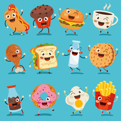 Set Of Various Delicious Foods