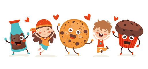 Set Of Various Delicious Foods