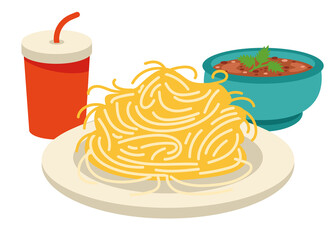 Set Of Various Delicious Foods