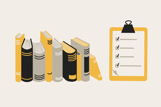 Books in a row and a reading list