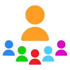 Human, people character, avatar icon, symbol. Personnel, staff, employee, collagenous icon