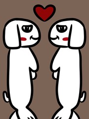 cute dog cartoon on brown background