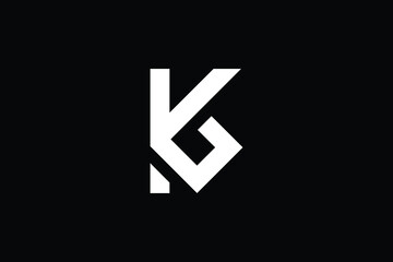 GK logo letter design on luxury background. KG  logo monogram initials letter concept. GK icon logo design. KG elegant and Professional letter icon design on black background. G K KG GK