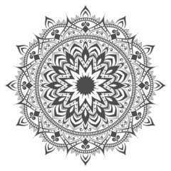 Indian Mandala Arabic Islamic Pattern Ornament Black White