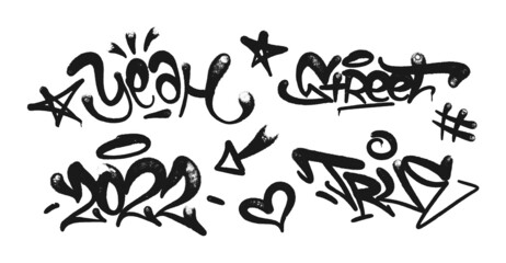 graffiti  with letters, bright lettering spray tags in the style of graffiti street art. Vector illustration