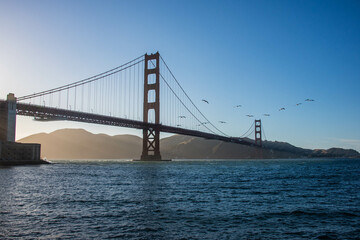Fototapeta premium Classic view of the Golden Gate Bridge, San Francisco, California, U. S. A.