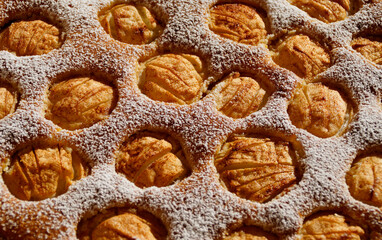 delicious apple pie or Apfelkuchen background for websites