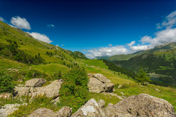 Schweizergebirge bei Surses Graubünden oberhalb Lai Marmorena