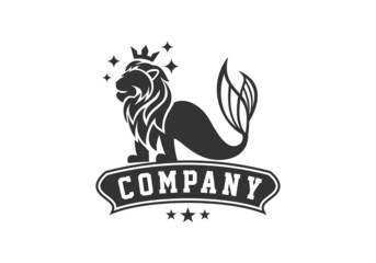 Logo Lion Mermaid General Good For Any Industry