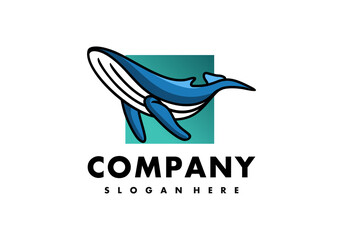 Logo Blue Whale For Entertainment And Media