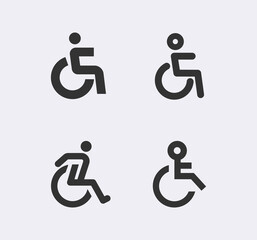 Disabled Handicap icon. Handicapped patient line icon. Disabled man outline vector icon
