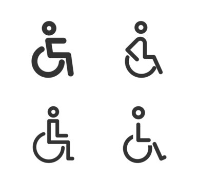Disabled Handicap icon. Handicapped patient line icon. Disabled man outline vector icon