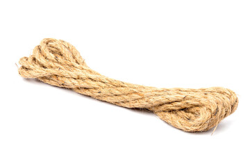 Hemp rope isolated on a white background