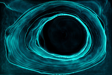 Abstract blue green network internet technology presentation background. Neon color on black, acrylic paints in water wallpaper